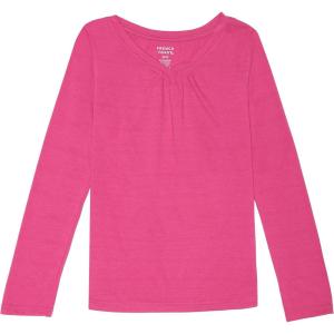 French Toast Girls’ Long Sleeve V-Neck Tee(Rose Violet)