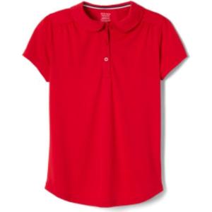 French Toast Girls Short Sleeve Moisture Wicking Sport Polo(Red)