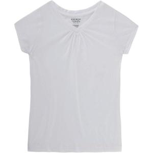French Toast Girls Short Sleeve V-Neck T-Shirt Tee(White White)