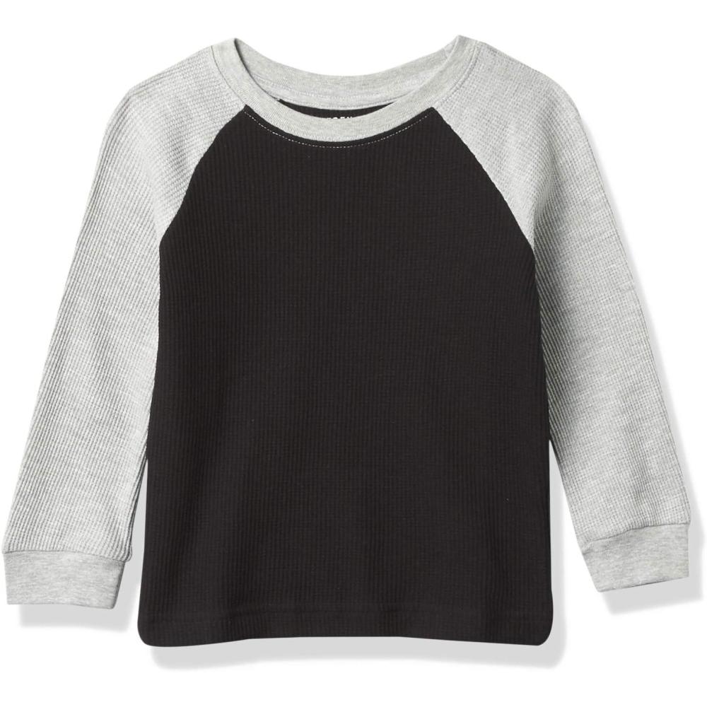 imageFrench Toast Boys Long Sleeve Thermal Waffle Tee TShirt WhiteBlack Raglan