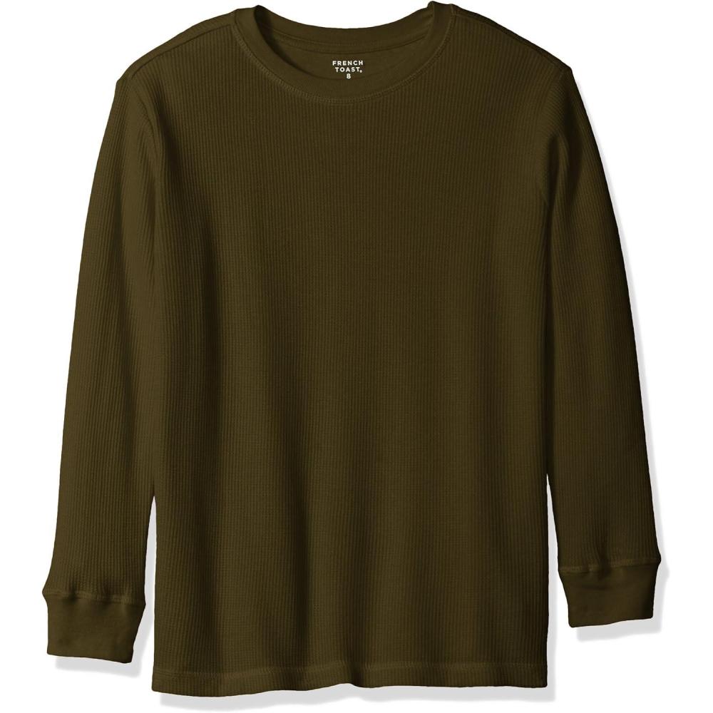 imageFrench Toast Boys Long Sleeve Thermal Waffle Tee TShirt WhiteIvy Green F17