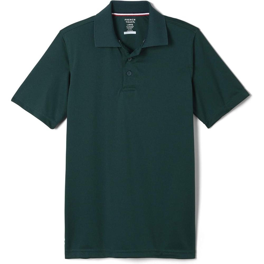 imageFrench Toast Kids Moisture Wicking Performance Sport PoloHunter Green