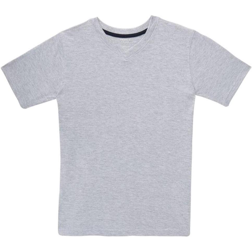 imageFrench Toast Mens Short Sleeve VNeck TeeHeather Gray