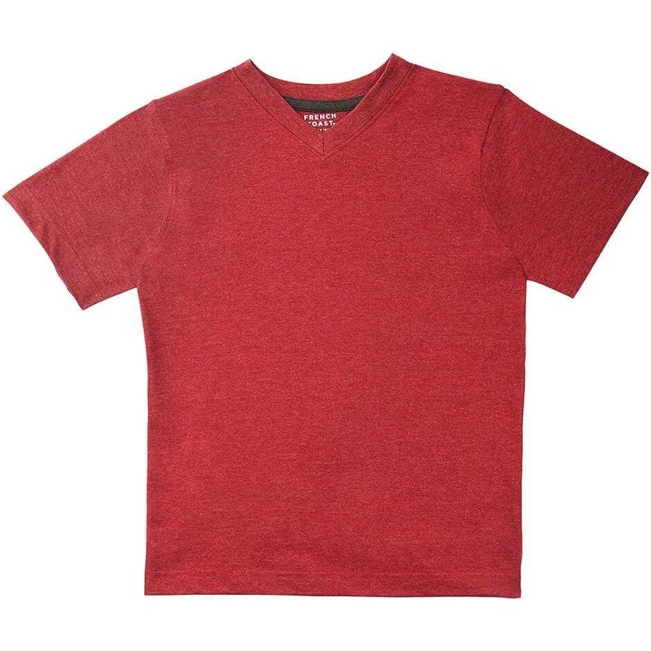 imageFrench Toast Mens Short Sleeve VNeck TeeRio Red Heather