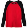 French Toast Boys Long Sleeve Thermal Waffle Tee T-Shirt White(Red Raglan)