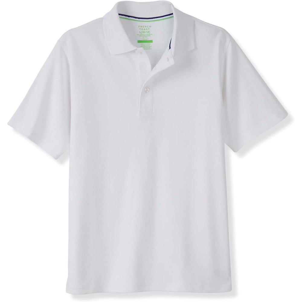 imageFrench Toast Adaptive Short Sleeve Polo Shirt  Hook and Loop Placket  Flat SeamsWhite New