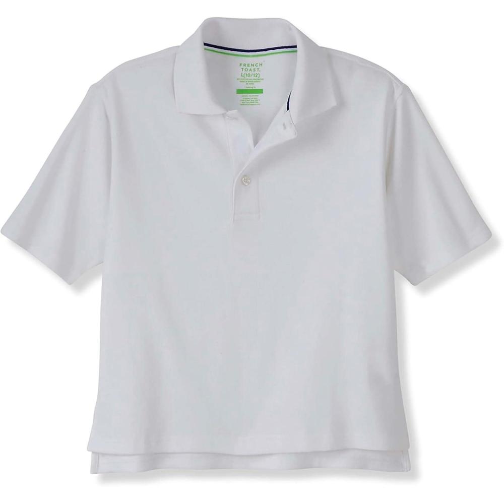 imageFrench Toast Adaptive Short Sleeve Seated Interlock PoloWhite