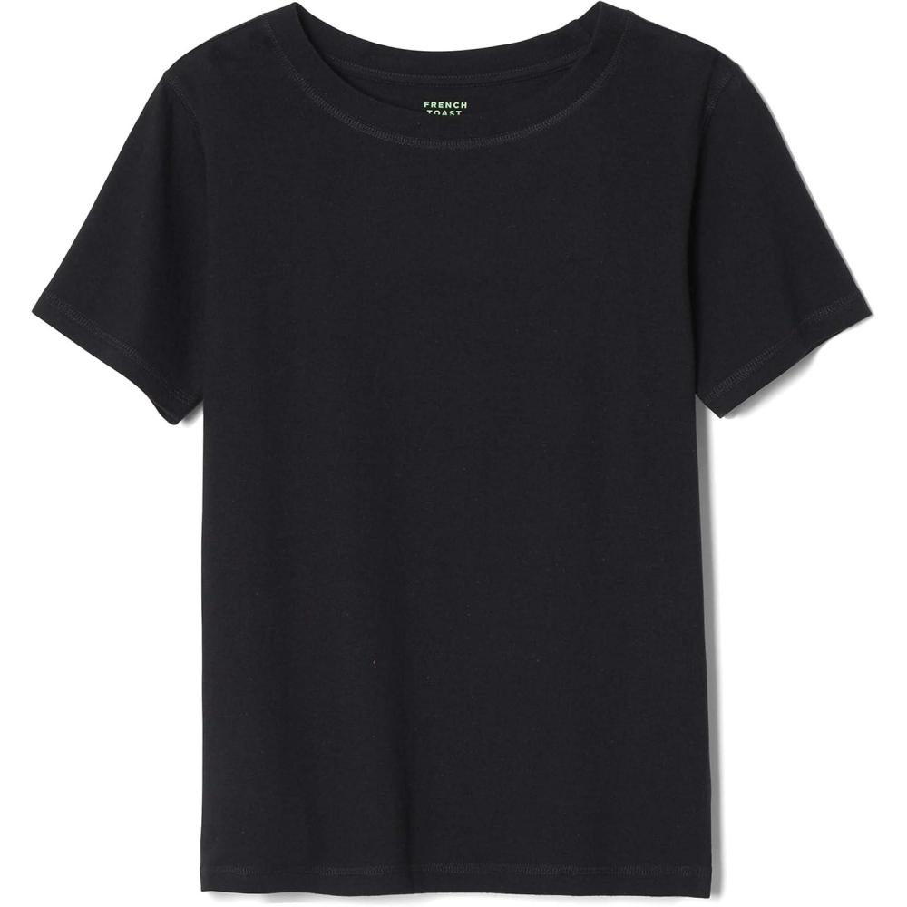 imageFrench Toast Boys Adaptive Short Sleeve SuperSoft Crewneck Tee Shirt with Flat SeamsBlack