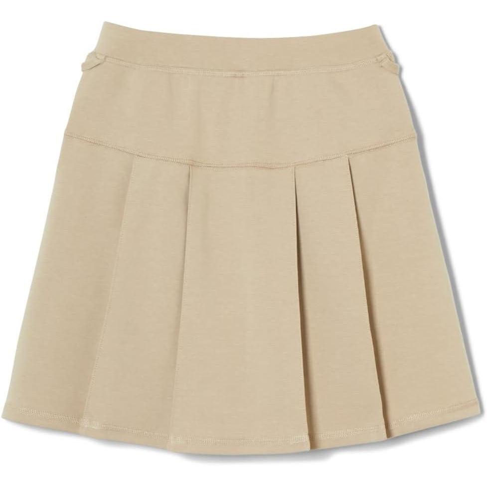 imageFrench Toast Girls Adaptive Pleated Ponte Scooter Skirt with PullUp Lift LoopsKhaki