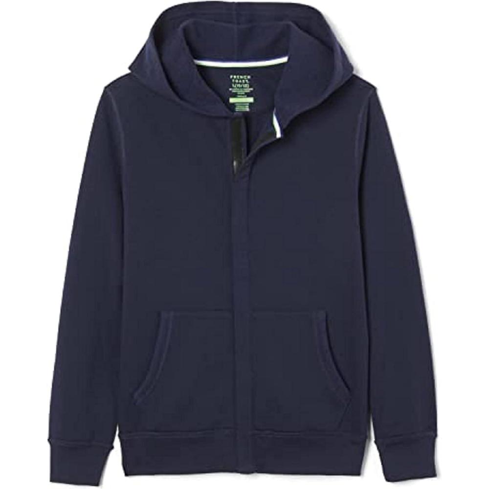 imageFrench Toast Unisex Child Adaptive Long Sleeve Fleece Hoodie With Flat Seams And Hidden Hook Loop Closure SweatshirtNavy