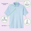 French Toast Adaptive Short Sleeve Polo Shirt | Hook and Loop Placket | Flat Seams(White (New))