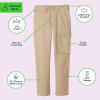 French Toast Boys Adaptive Seated Straight Leg Stretch Twill Pant with Thigh Pocket(Navy)
