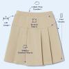 French Toast Girls Adaptive Pleated Ponte Scooter Skirt with Pull-Up Lift Loops(Khaki)