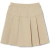 French Toast Girls Adaptive Pleated Ponte Scooter Skirt with Pull-Up Lift Loops(Khaki)