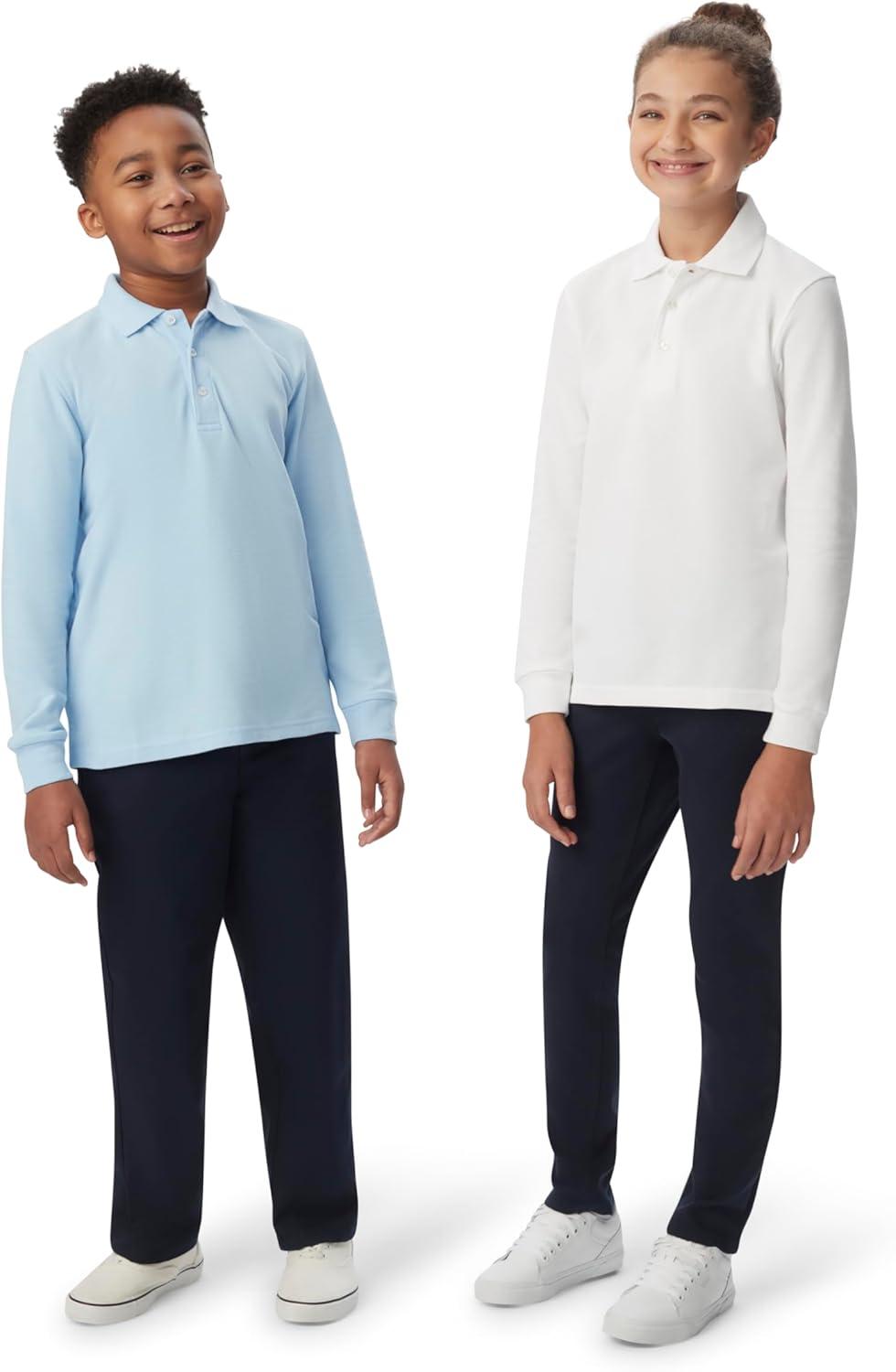 imageFrench Toast Boys Pique Polo School Uniform Shirt with Long Sleeves for Boys and GirlsGold