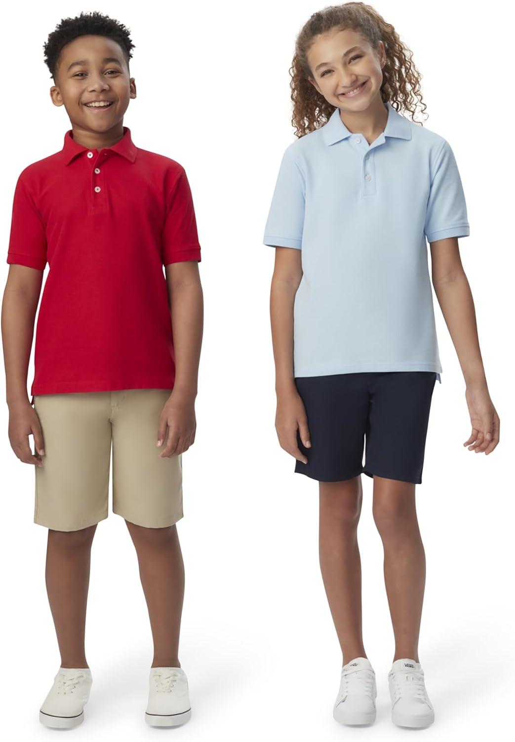 imageFrench Toast Kids Pique Polo Standard ampamp HuskyLime Green