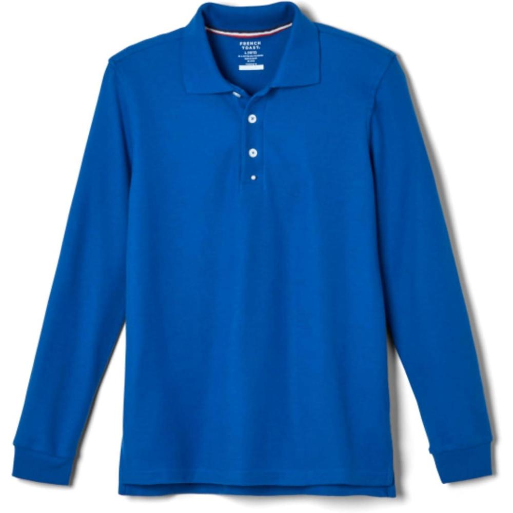 imageFrench Toast Boys Pique Polo School Uniform Shirt with Long Sleeves for Boys and GirlsRoyal