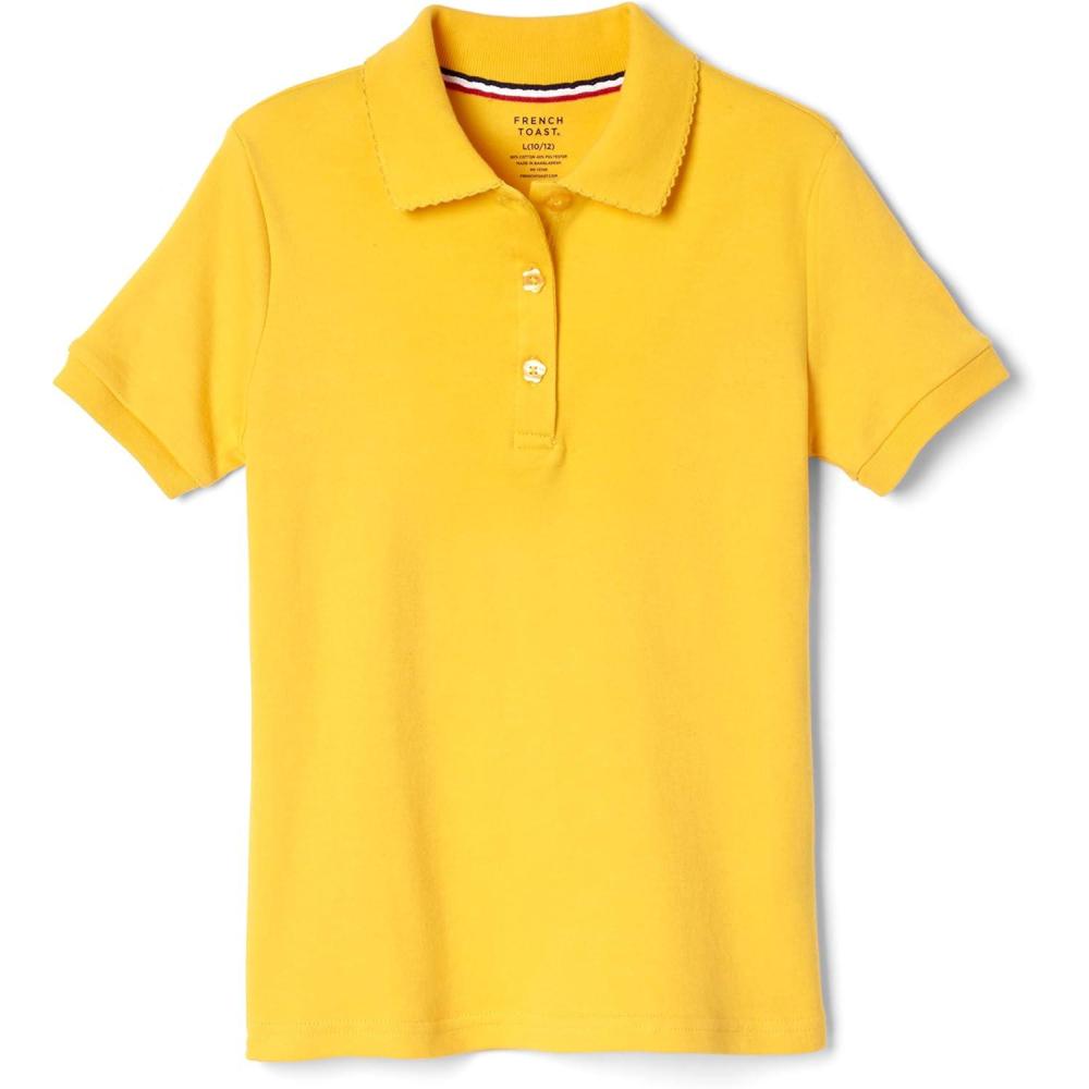 imageFrench Toast Girls Short Sleeve Picot Collar Polo School Uniform Shirt Standard and PlusGold