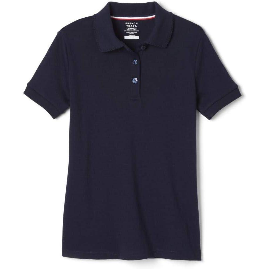 imageFrench Toast Girls Short Sleeve Picot Collar Polo School Uniform Shirt Standard and PlusNavy Og