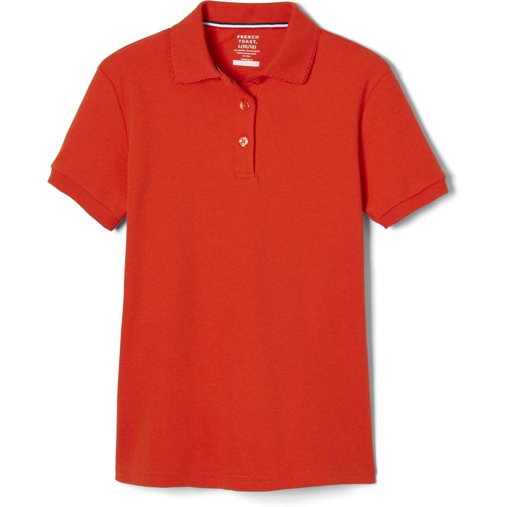 imageFrench Toast Girls Short Sleeve Picot Collar Polo School Uniform Shirt Standard and PlusOrange