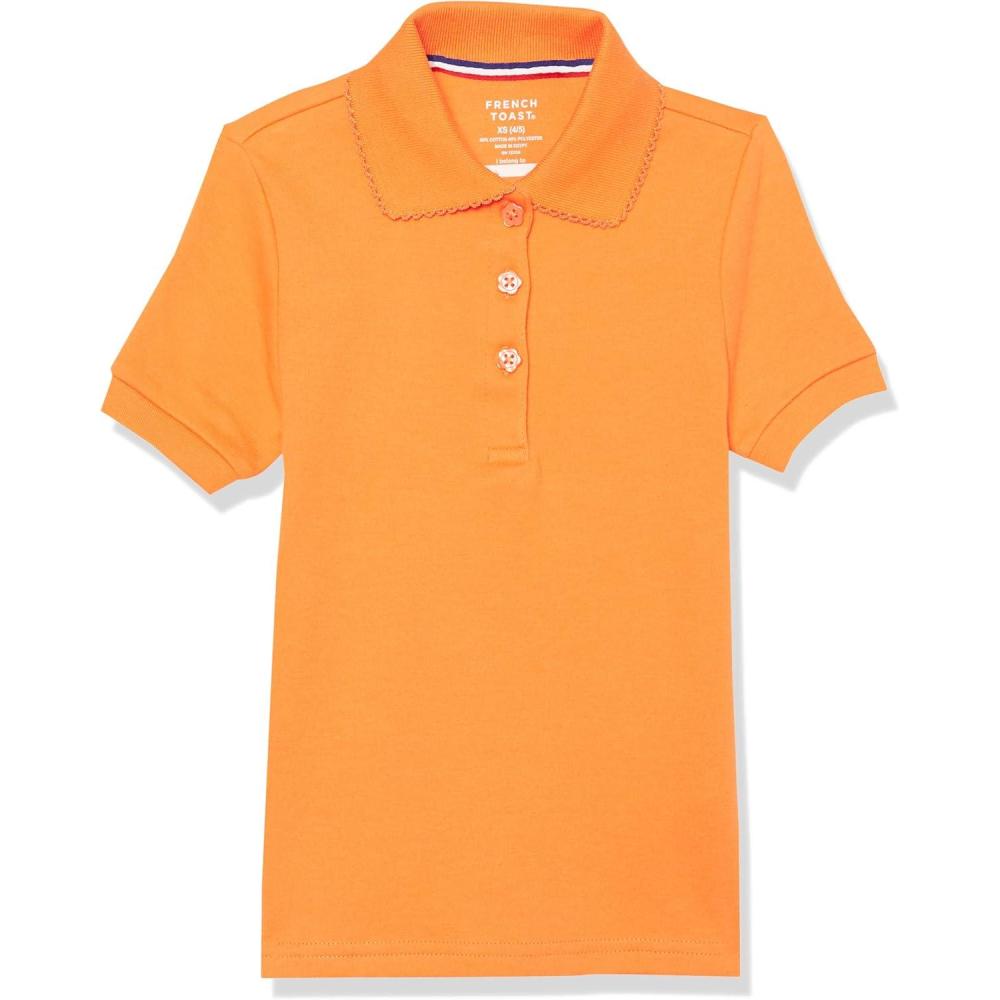 imageFrench Toast Girls Short Sleeve Picot Collar Polo School Uniform Shirt Standard and PlusSun Orange