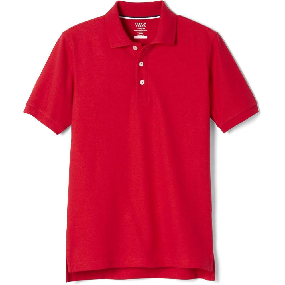 imageFrench Toast Kids Pique Polo Standard ampamp HuskyRed
