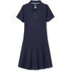 French Toast Girls Adaptive Short Sleeve Polo Dress with Hidden Hook and Loop Placket Closure(Navy)
