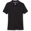 French Toast Girls’ Short Sleeve Picot Collar Polo School Uniform Shirt (Standard and Plus)(Black)