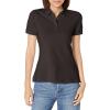 French Toast Girls’ Short Sleeve Picot Collar Polo School Uniform Shirt (Standard and Plus)(Black Og1)