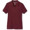French Toast Girls’ Short Sleeve Picot Collar Polo School Uniform Shirt (Standard and Plus)(Burgundy)
