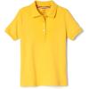 French Toast Girls’ Short Sleeve Picot Collar Polo School Uniform Shirt (Standard and Plus)(Gold)