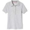 French Toast Girls’ Short Sleeve Picot Collar Polo School Uniform Shirt (Standard and Plus)(Heather Gray)