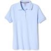 French Toast Girls’ Short Sleeve Picot Collar Polo School Uniform Shirt (Standard and Plus)(Light Blue)