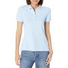 French Toast Girls’ Short Sleeve Picot Collar Polo School Uniform Shirt (Standard and Plus)(Light Blue Og)