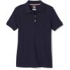 French Toast Girls’ Short Sleeve Picot Collar Polo School Uniform Shirt (Standard and Plus)(Navy)