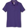 French Toast Girls’ Short Sleeve Picot Collar Polo School Uniform Shirt (Standard and Plus)(Purple)