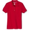 French Toast Girls’ Short Sleeve Picot Collar Polo School Uniform Shirt (Standard and Plus)(Red)