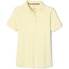 French Toast Girls’ Short Sleeve Picot Collar Polo School Uniform Shirt (Standard and Plus)(Yellow)