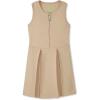 French Toast girls Adaptive Zip Front Stretch Ponte Jumper(Khaki)