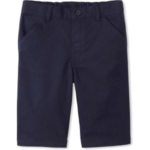 French Toast Girls Adaptive Bermuda Shorts with Hook and Loop Closure(Navy (New))