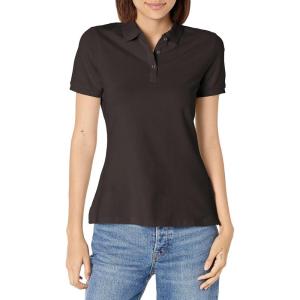 French Toast Girls’ Short Sleeve Picot Collar Polo School Uniform Shirt (Standard and Plus)(Black Og1)