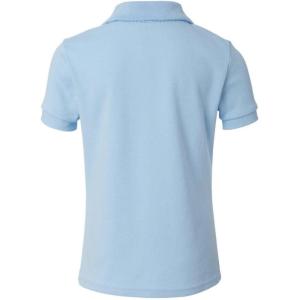 French Toast Girls’ Short Sleeve Picot Collar Polo School Uniform Shirt (Standard and Plus)(Blue)