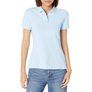 French Toast Girls’ Short Sleeve Picot Collar Polo School Uniform Shirt (Standard and Plus)(Light Blue Og)