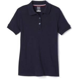 French Toast Girls’ Short Sleeve Picot Collar Polo School Uniform Shirt (Standard and Plus)(Navy Og)