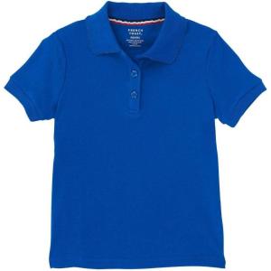 French Toast Girls’ Short Sleeve Picot Collar Polo School Uniform Shirt (Standard and Plus)(Royal)