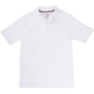 French Toast Kids’ Pique Polo (Standard & Husky)(White-blue)