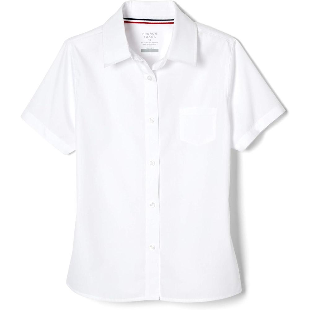 imageFrench Toast Girls Short Sleeve Blouse with PocketWhite