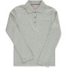 French Toast Girls Plus Size’ Uniform Long Sleeve Polo with Picot Collar (Standard & Plus)(Grey)