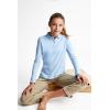 French Toast Girls Plus Size’ Uniform Long Sleeve Polo with Picot Collar (Standard & Plus)(Light Blue)