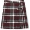 French Toast Girls Plaid Adjustable Waist Pleated-Front Two-tab Scooter(Burgundy Plaid)